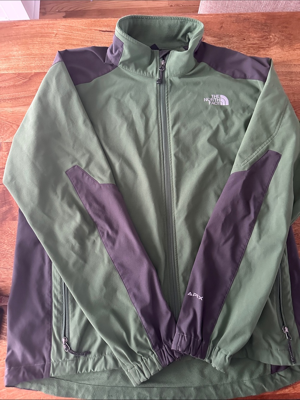 The North Face Olive and Charcoal Apex Softshell Jacket